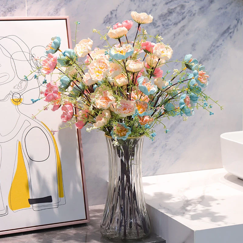 轻奢仿真花摆设杜鹃花假花客厅餐桌干花束装饰插花艺家居摆件