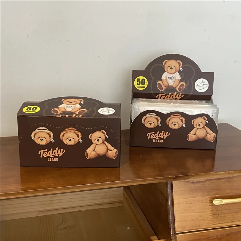 小狮子瑞恩Teddy Island联名可爱熊熊印花一次性口罩独立包装