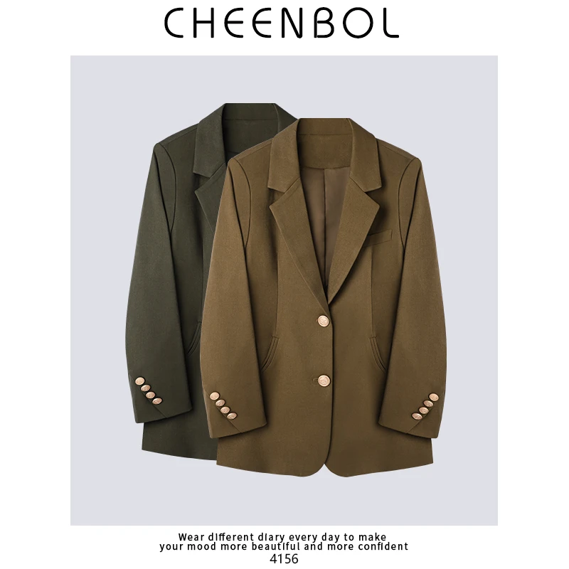 4156西装女天丝羊毛秋冬新款小西服高定宽松休闲气质复古宽松外套