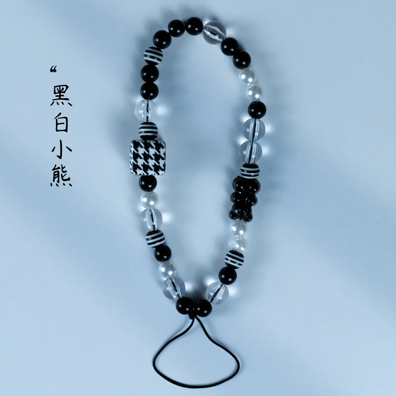 【乐勤工坊】精品手工亚克力时尚女士防摔手机挂件百搭小熊短款挂饰