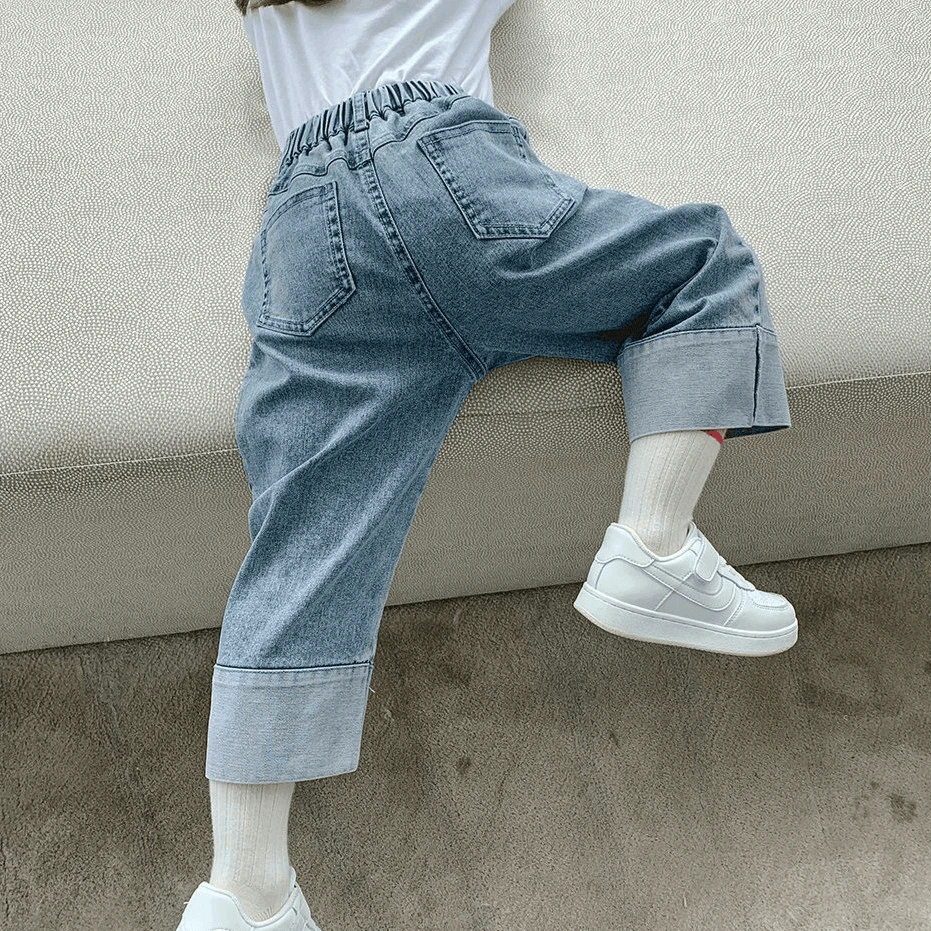 女童牛仔裤2025新款春秋季洋气阔腿儿童装春装裤子女童直筒裤洋气