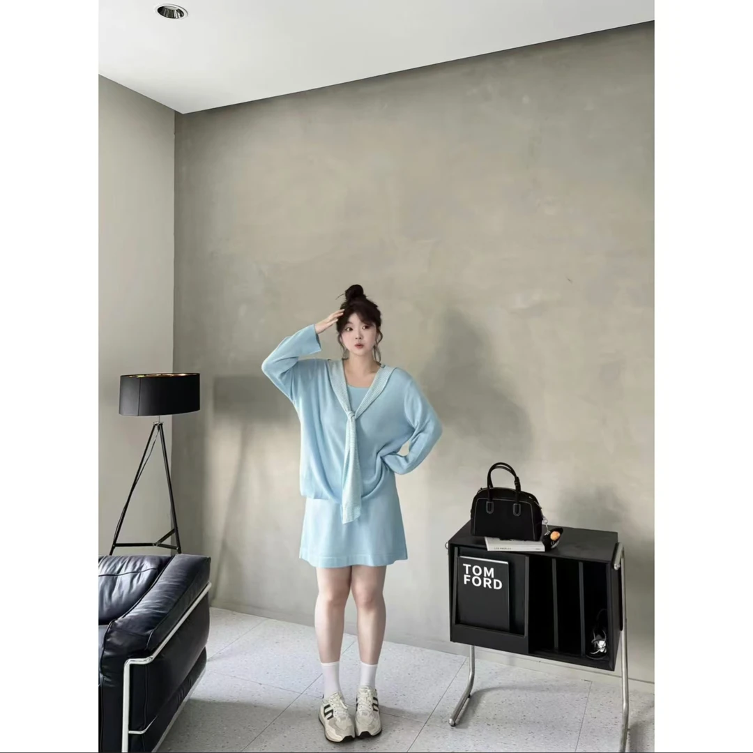 晶咕蕾蕾【生命力-短裙】韩版宽腰边高腰纯色A字针织显瘦半身裙时尚