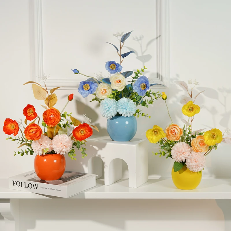 仿真花摆件干花花束家居餐桌花摆花客厅摆件插花装饰花塑料花假花