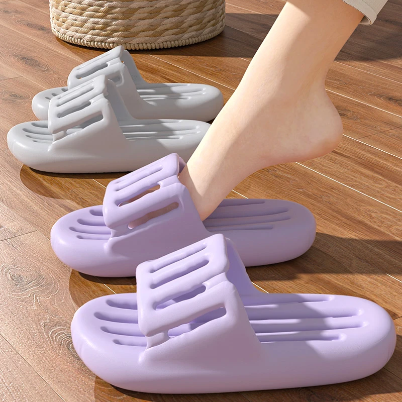 居家浴室拖鞋女士夏季2024新款洗澡防滑镂空漏水厚底情侣凉拖鞋男