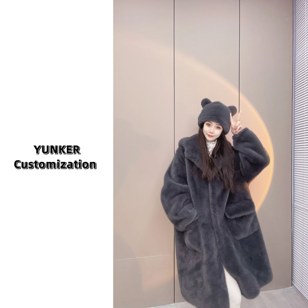 {可儿2024热推}时尚带帽秋冬设计师保暖洋气毛绒网红爆款毛毛外套