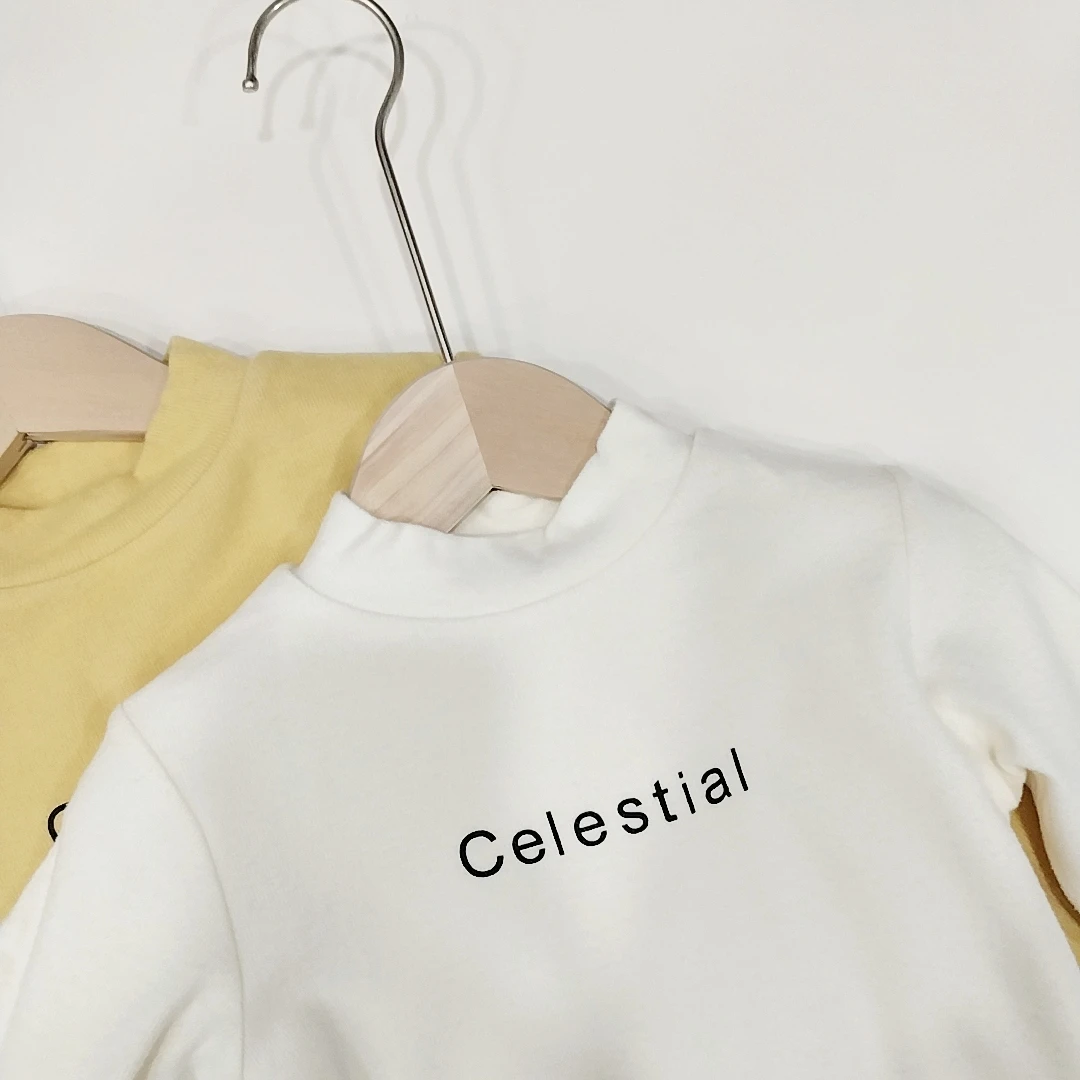 儿童加绒字母打底衫