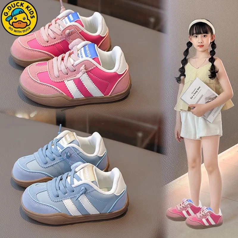 G.DUCK小黄鸭儿童运动鞋2024秋冬德训鞋女孩保暖加绒宝宝二棉板鞋