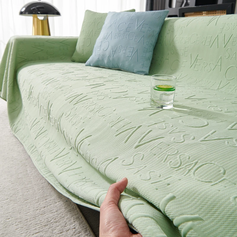 (英文)如野冰丝沙发盖巾夏季通用防滑沙发垫防猫抓纯色高档家用