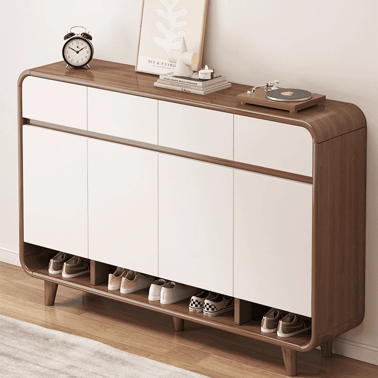 【蓝悦家具】鞋柜家用门口门外玄关柜一体实木色储物柜子室内鞋架