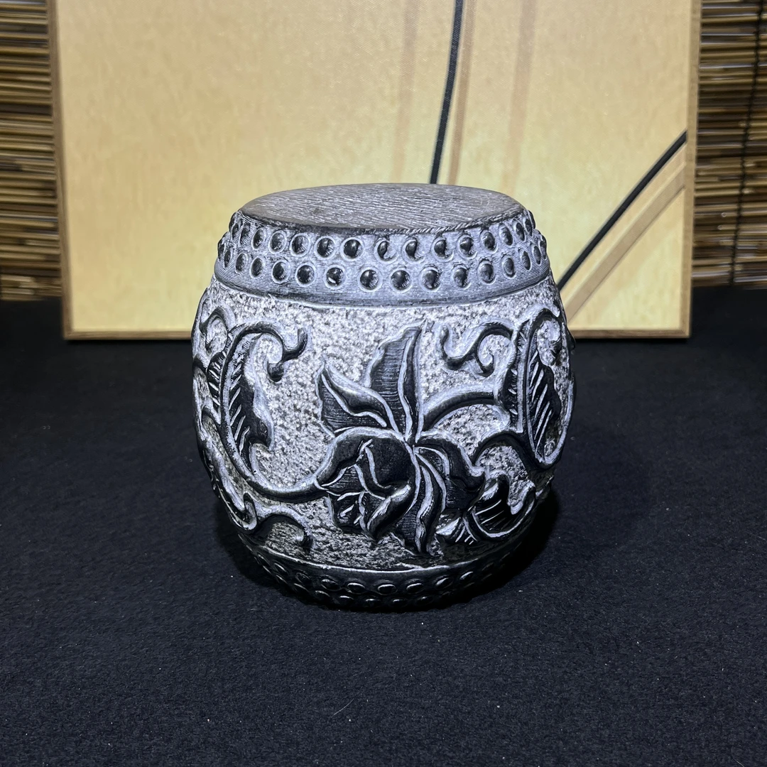 精品缠枝莲小立鼓 盆景摆件底座