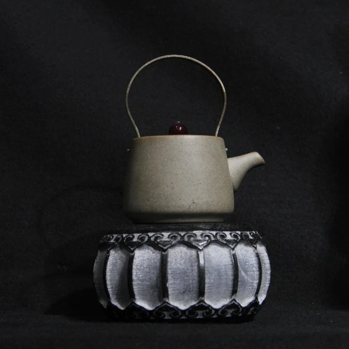 瑕疵高多棱如意鼓茶室办公桌面造景家居摆件
