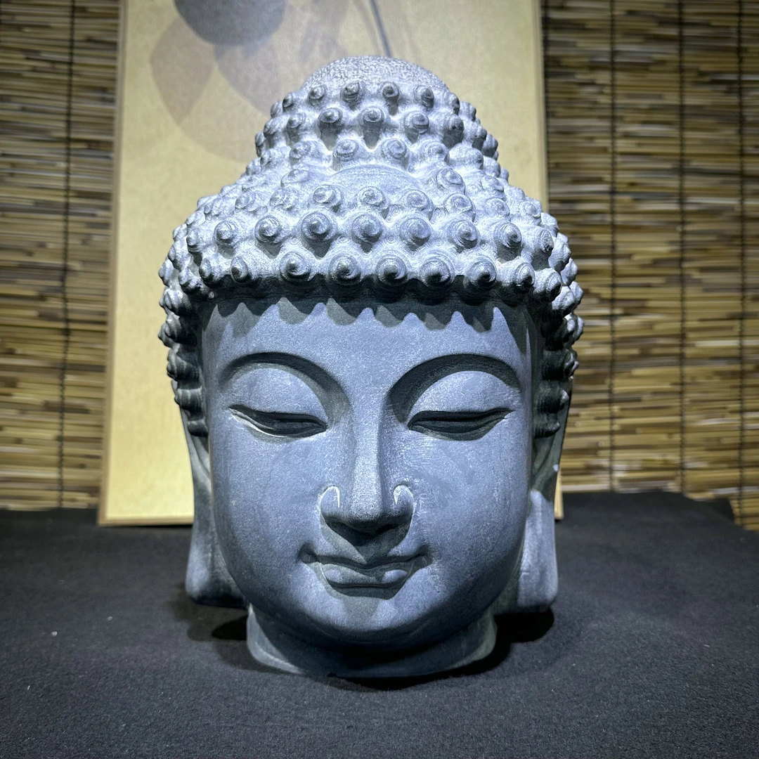 【面部瑕疵不褪换】30cm大号佛头茶室会所造景装饰禅意桌面家居摆件