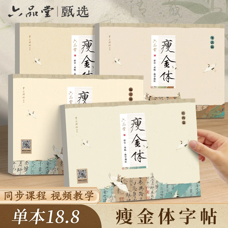 六品堂【甄选】瘦金体初学入门教学临摹对临书法套装初学专用千字