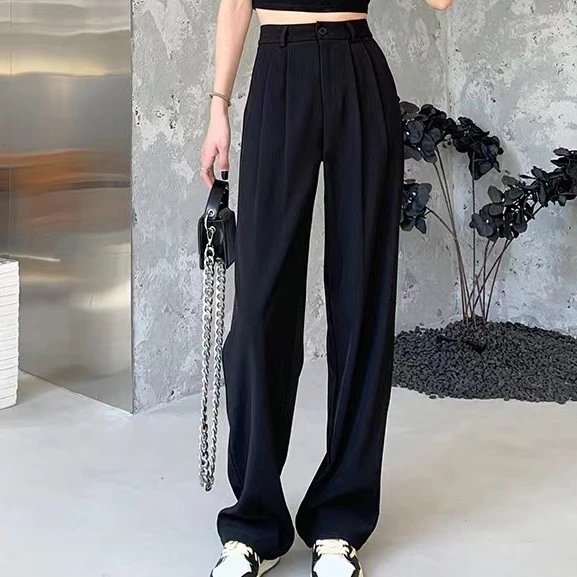 202新款 【裤长105左右】春秋夏季高腰垂感休闲显瘦西装裤