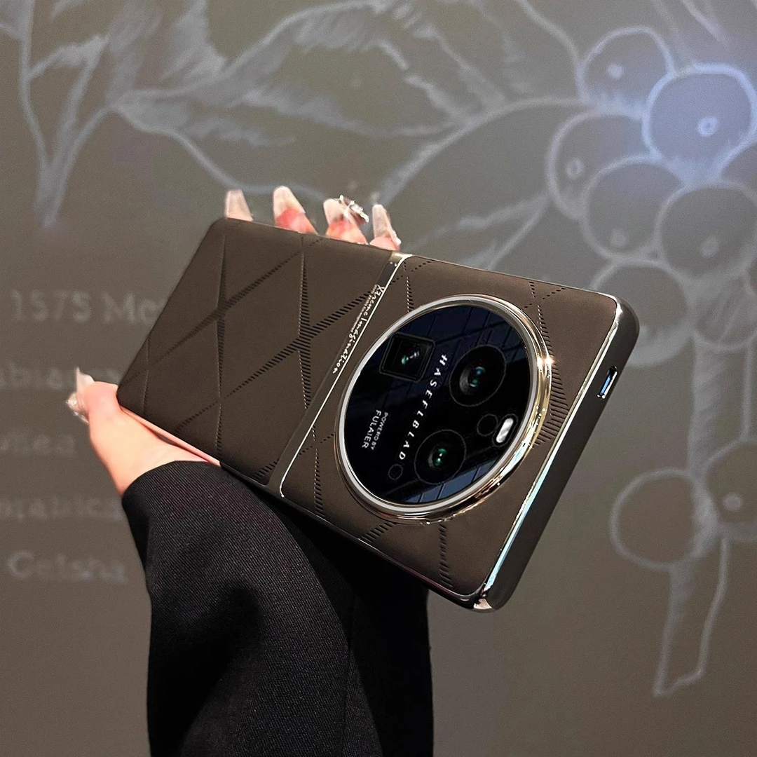 【轻奢星芒素皮+金属镜头圈】适用于OPPO FindX6Pro手机壳高端商务