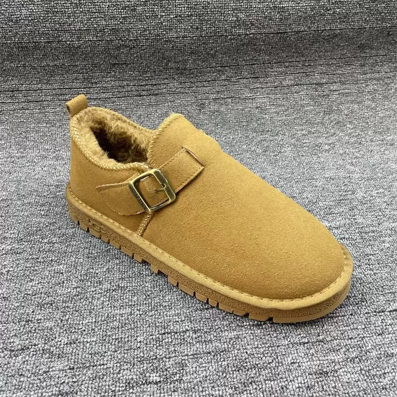 819冬季新款圆头时尚加绒保暖一脚蹬雪地靴学生软底百搭男鞋潮流