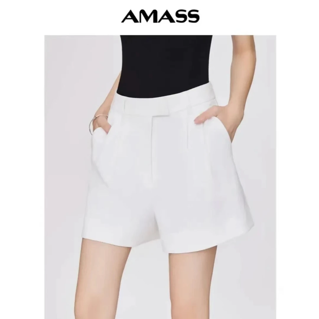 阿玛施AMASS新款女装新款显瘦简约百搭设计师基础款休闲裤5100311