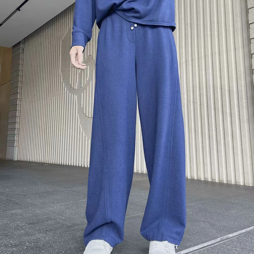 AMASS/阿玛施新款垂感直筒裤雅丹风秋冬百搭显瘦休闲裤5100515