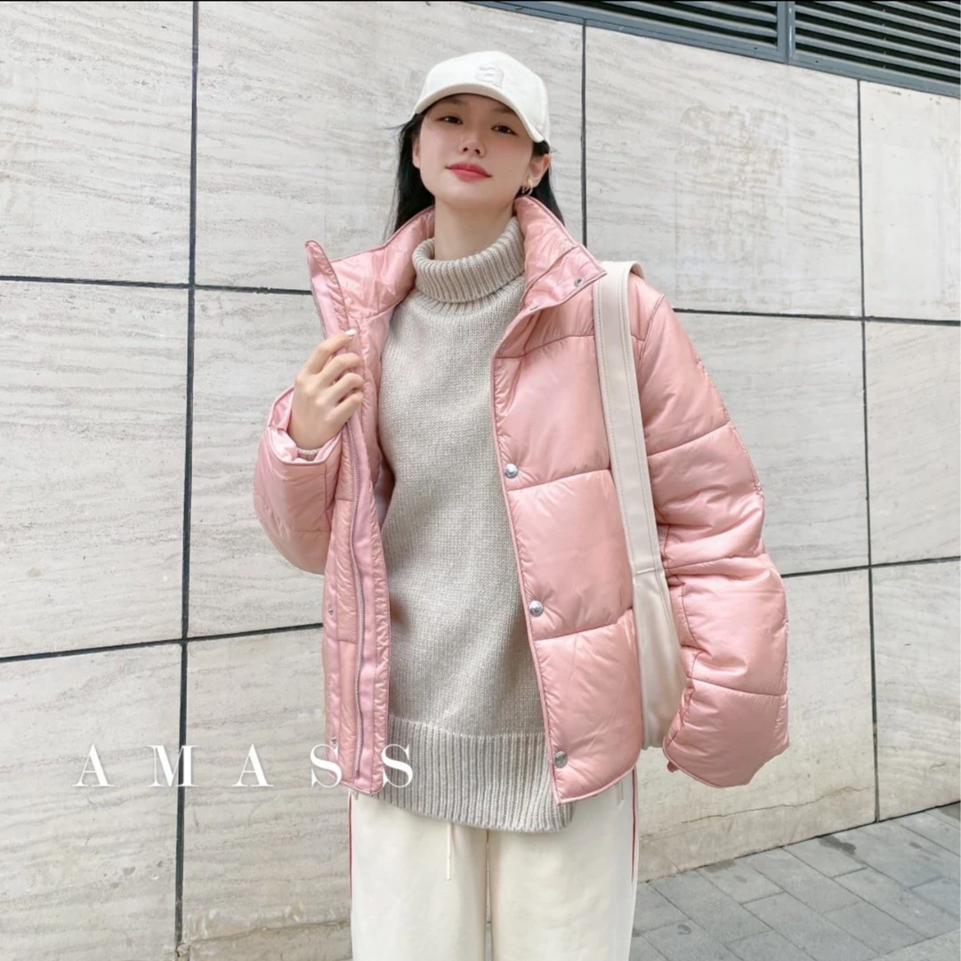 阿玛施AMASS新款女装质感减龄时髦轻盈新雪丽面包棉服外套5400618