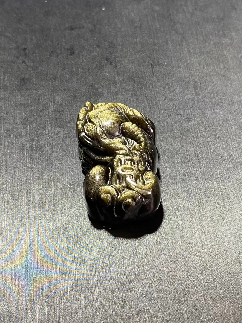 天然金曜石貔貅吊坠复古工艺雕刻个性男女项链节日礼物古法创意