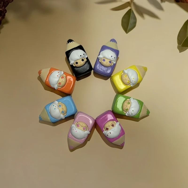 DIY迷你改娃Dimoo蜡笔手工网红可爱车载情侣创意女孩少女心摆件漫