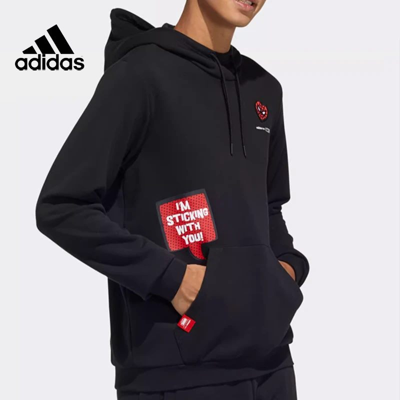 Adidas阿迪达斯男毛圈连帽卫衣运动休闲秋季保暖卡通时尚套头卫衣