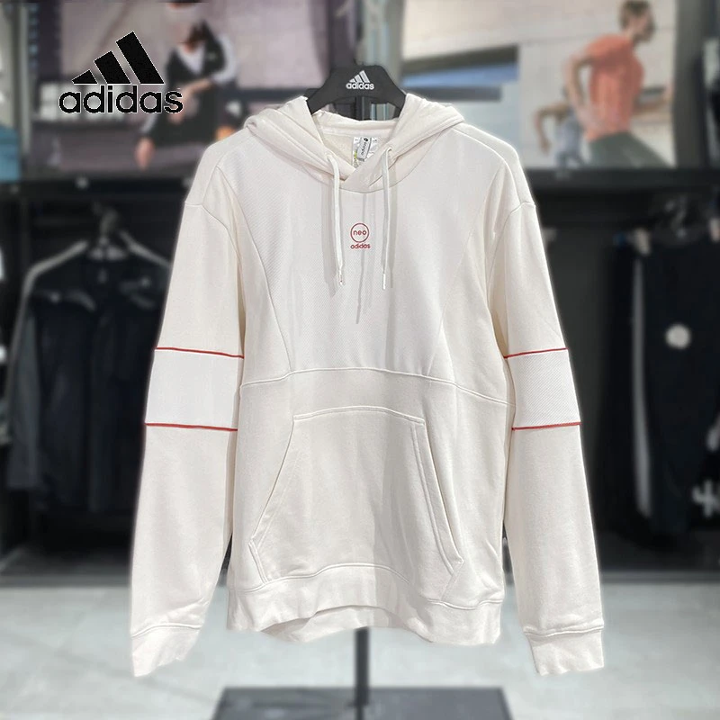 Adidas阿迪达斯男子秋冬季运动装休闲健身训练针织套头衫连帽卫衣