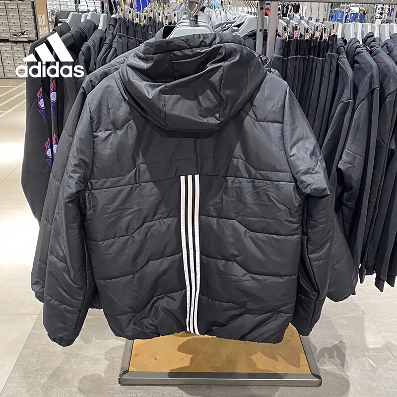 Adidas阿迪达斯男装秋冬季运动服休闲服保暖棉衣连帽夹克外套时尚