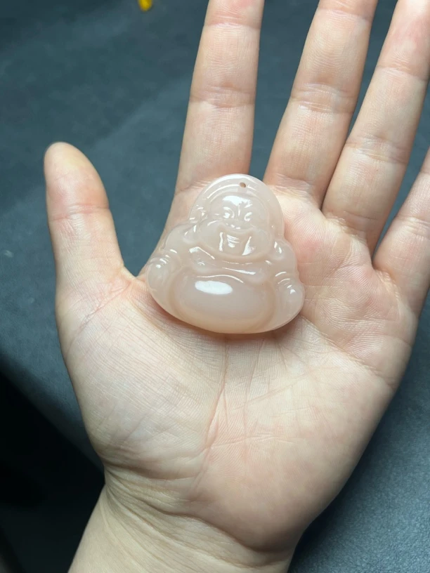 藕粉卡43大度佛功项链挂饰