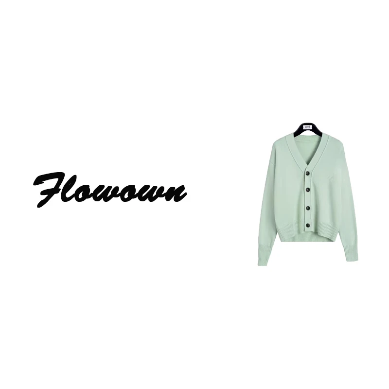 flowown【设计师订单重工奢品简约时尚百搭针织开衫】3781