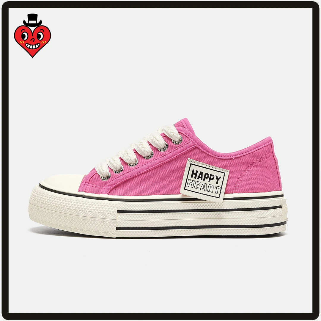 查尔斯桃心-多巴胺帆布鞋-新款时尚英伦经典潮流运动休闲帆布女鞋