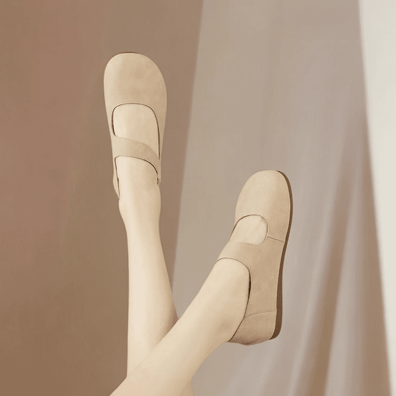 达芙妮一脚蹬女鞋子平底2024新款仙女风夏季软底防滑单鞋软底皮鞋