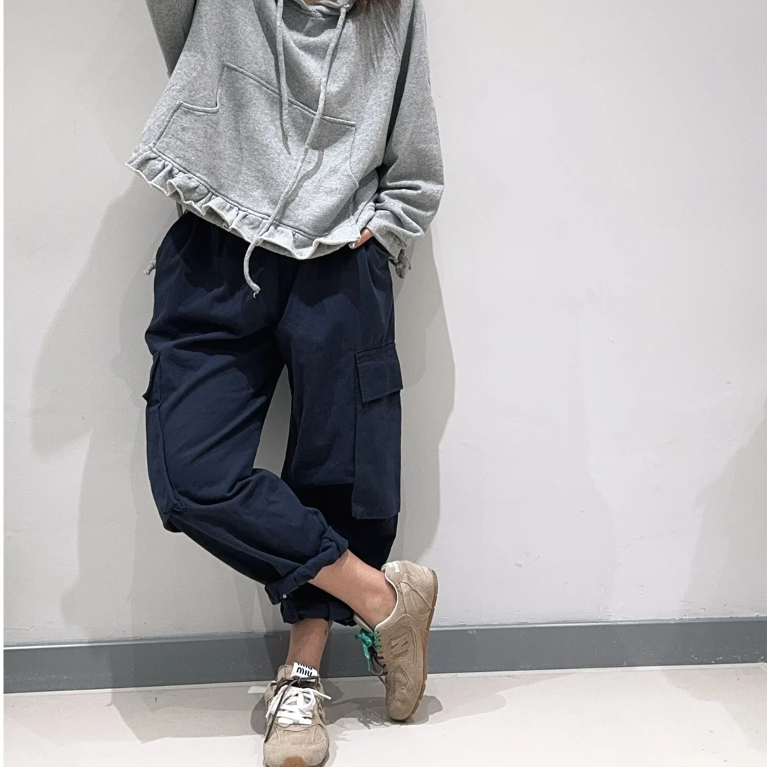 夏小朵 双侧兜酷酷工装裤 时尚休闲透气宽松多口袋工装裤