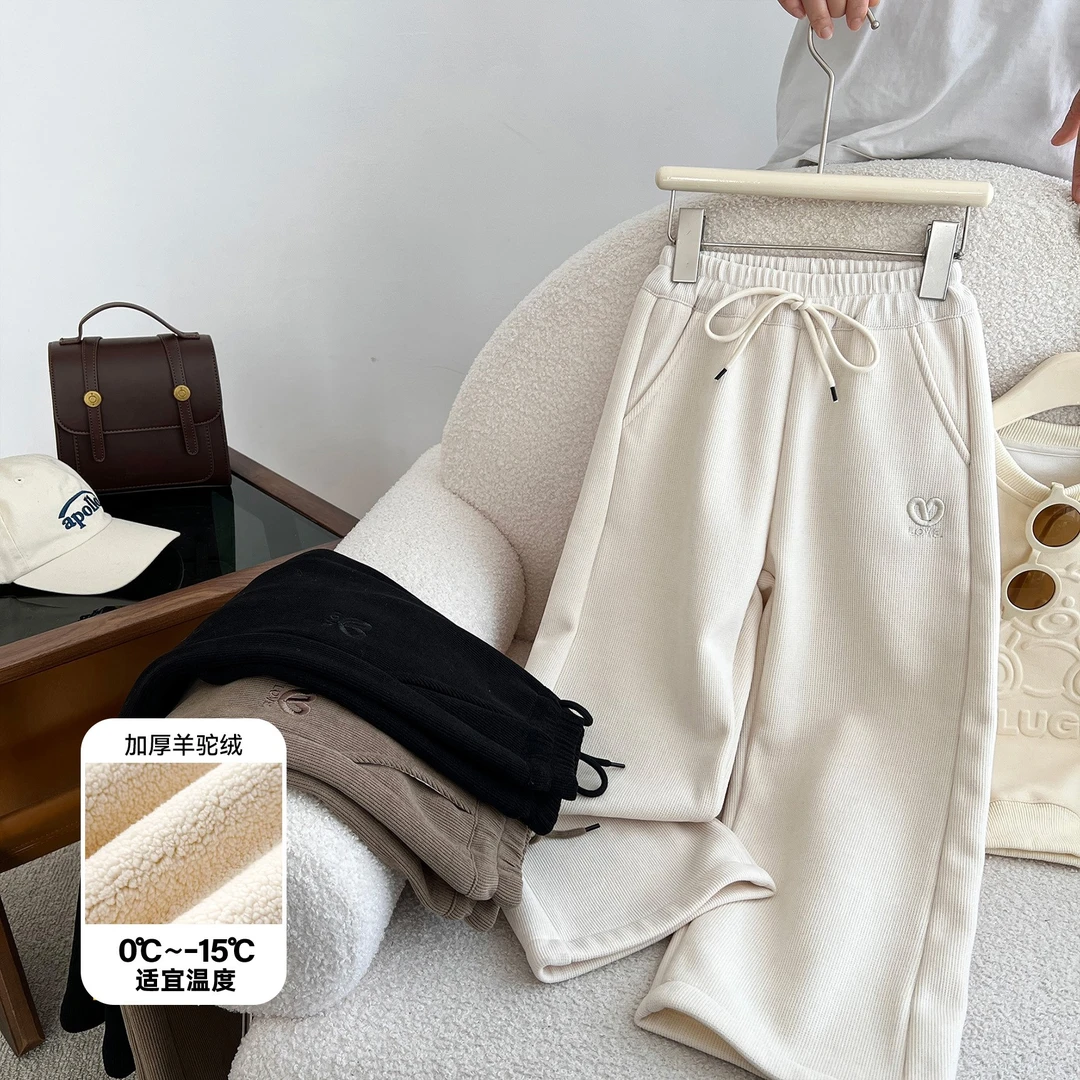 小菲特冬季女宝加厚长裤女童中大童裤子儿童加绒休闲裤JMKD35895