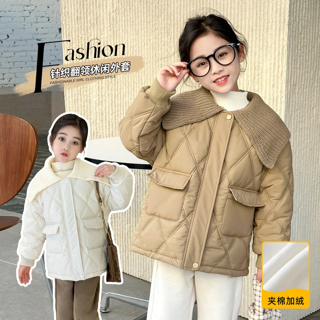 小菲特冬季女童装衣服中大童翻领加厚儿童外套女宝上衣BXYD35866