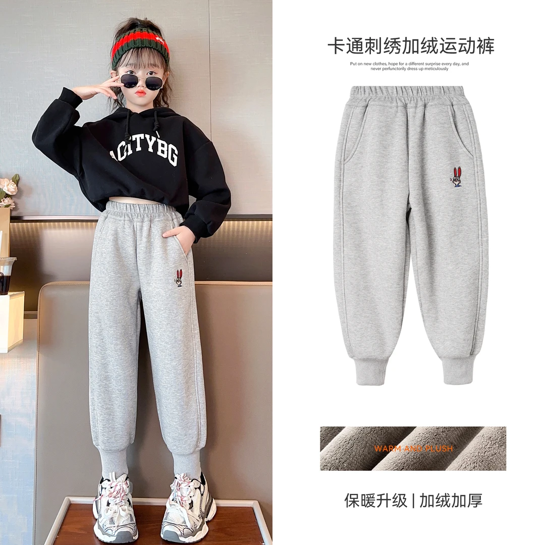 小菲特冬季女童装6-12岁中大童长裤儿童女宝加厚卫裤QDKD36330
