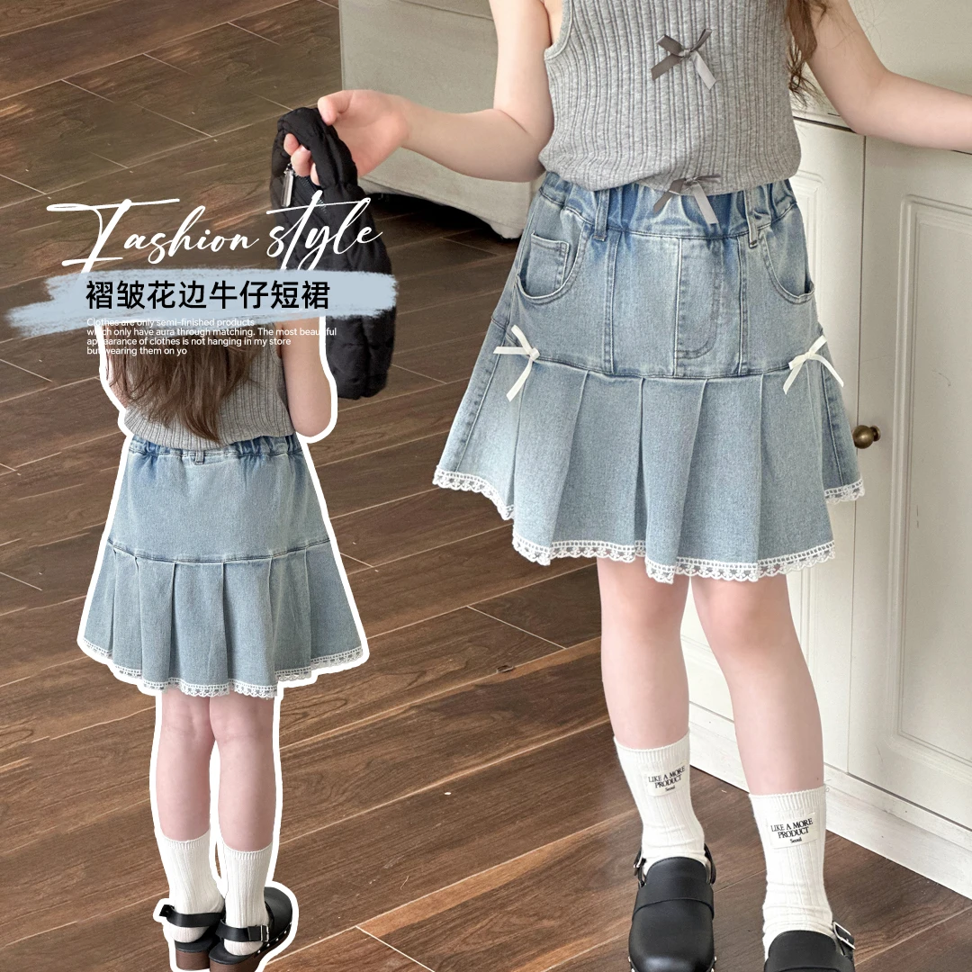 小菲特夏季新款女童装6-12岁女宝中大童儿童牛仔半身裙 JMQX41140