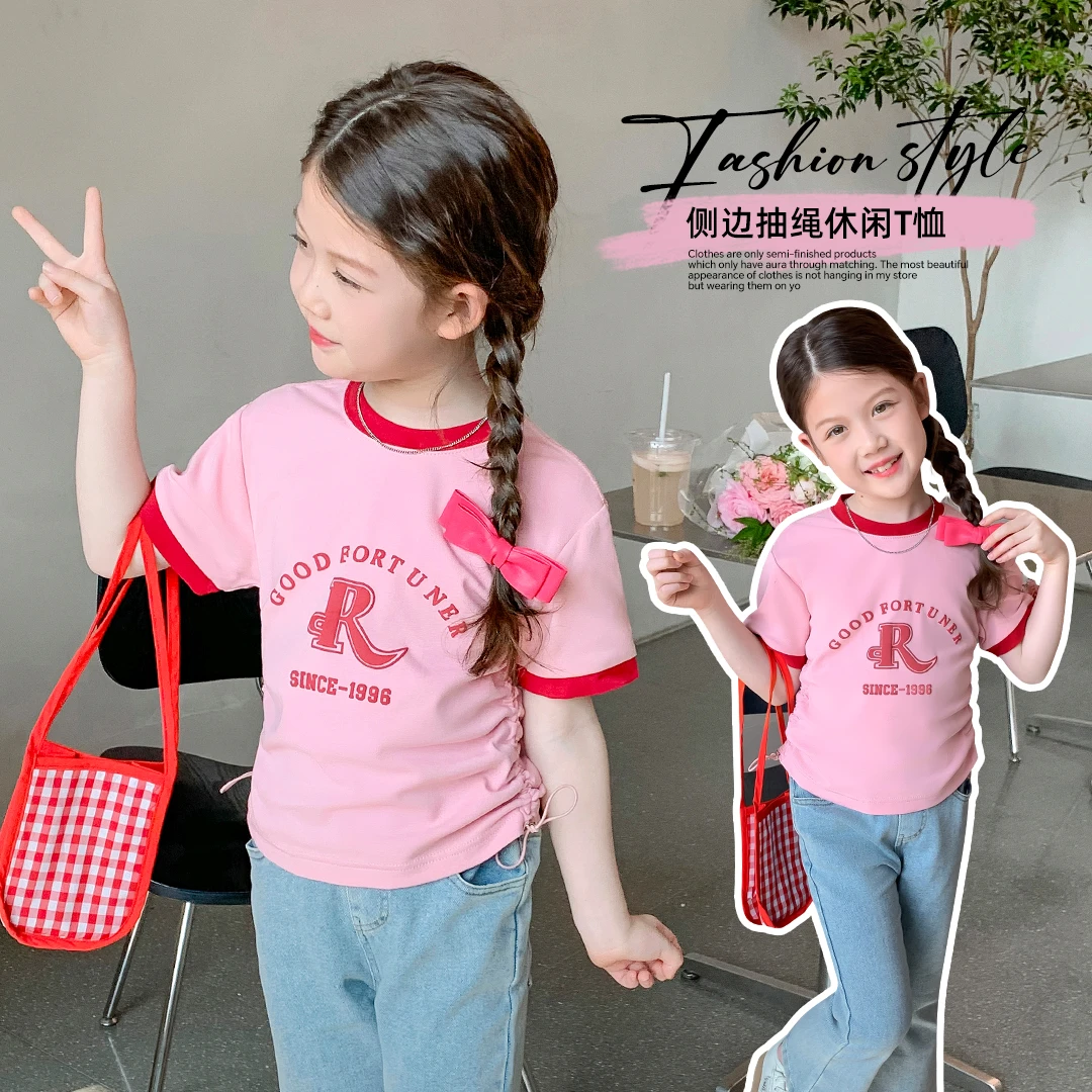 小菲特夏季新款女童装6-12岁女宝宝中大童短袖儿童T恤YNYX40741