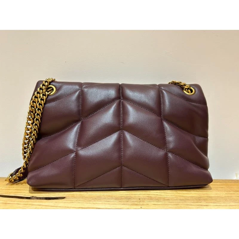 HIRMRIS手工真皮包550698-安可拉红 v纹云阳枕头