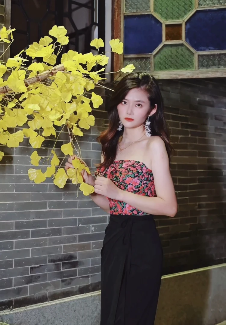 反季新款复古【花仙子】中式印花两穿绑带蝴蝶结挂脖吊带抹胸上衣