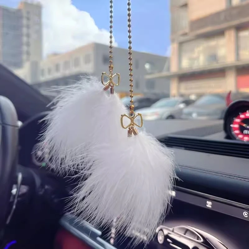 汽车挂件车载挂饰搭配羽毛创意后视镜车内吊饰可爱装饰品汽车用品
