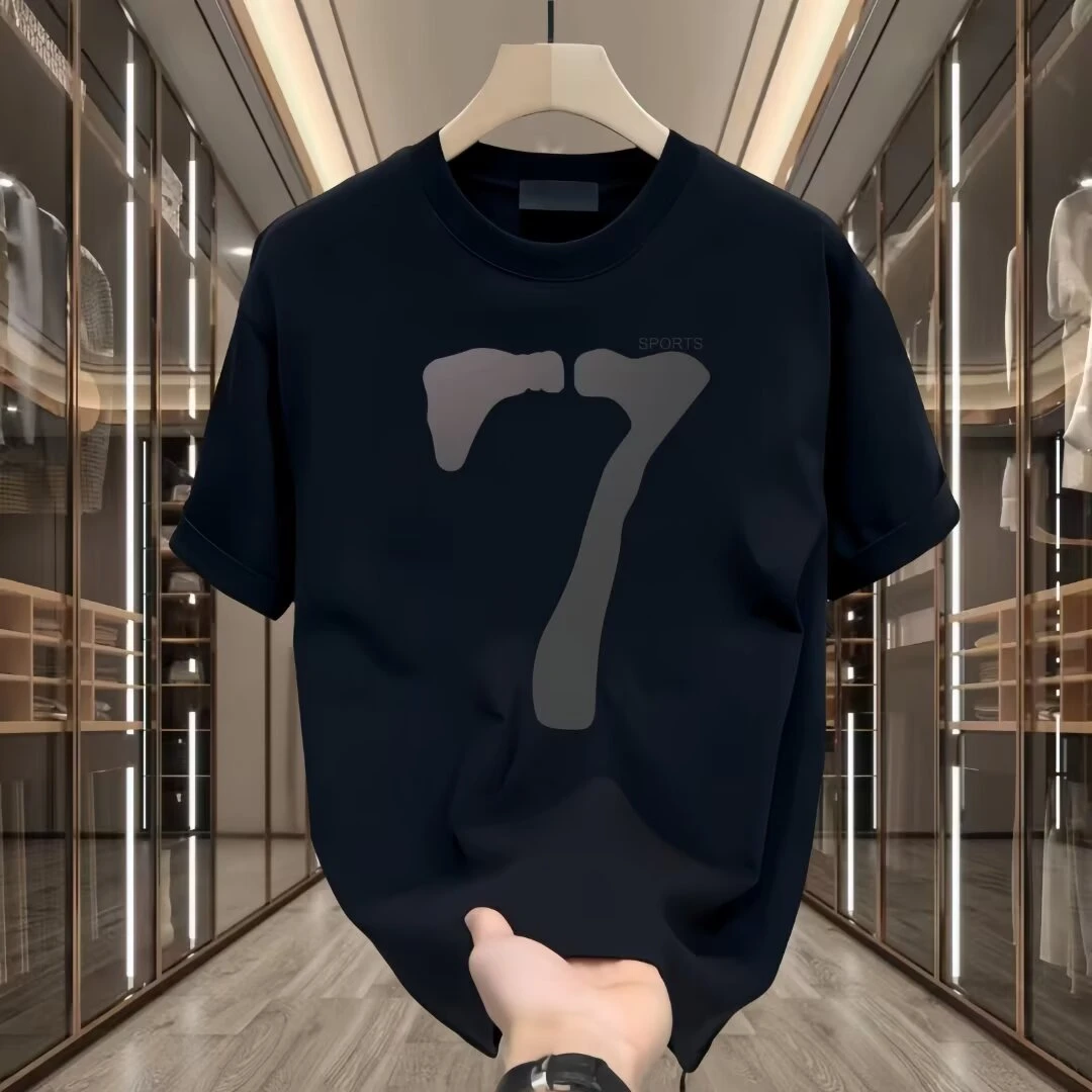 【高品质】美式痞帅春夏新款短袖套头男女同款ins潮牌T恤7