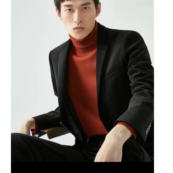 K-boxing/劲霸男装男士时尚丝绒单西服商务简约百搭FFFG3906