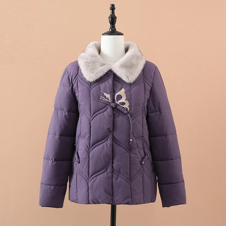 老年人奶奶冬装外套棉服中老年妈妈装冬季洋气老太太加绒加厚棉袄