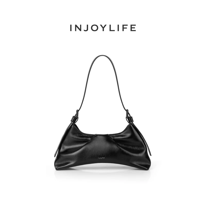 【褶裥腋下包】INJOYLIFE单肩包女2024新款小众设计高级感手提包
