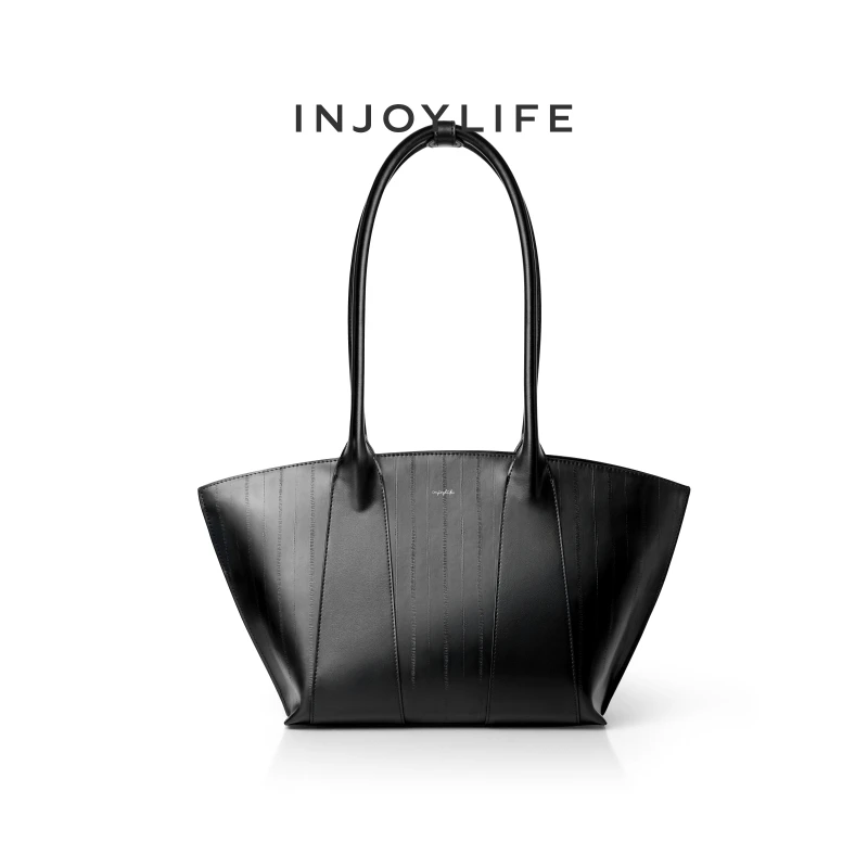 INJOYLIFE扇贝托特包新款女大容量单肩包休闲腋下包通勤手提包包