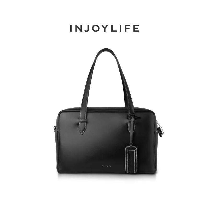 【叙事系列公文包】INJOYLIFE头层牛皮大容量波士顿通勤电脑托特包
