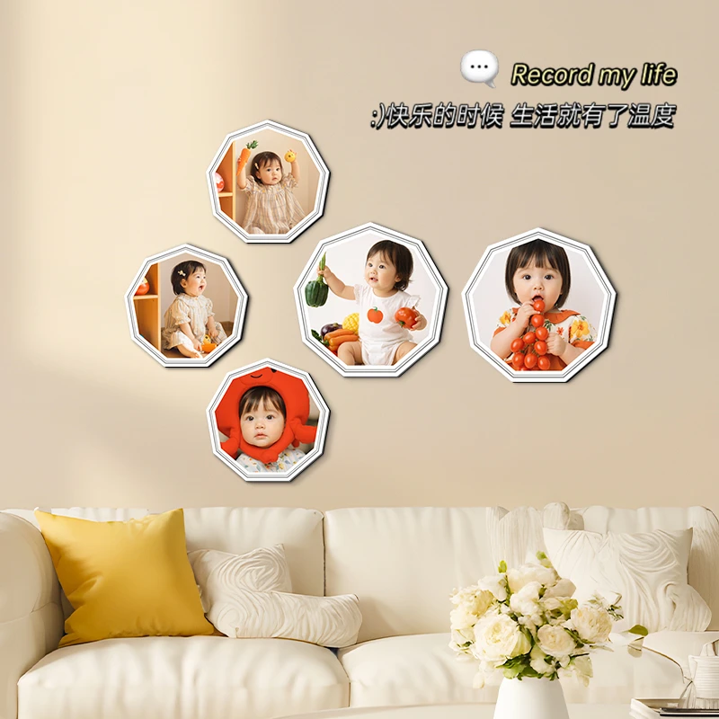 五宫格照片墙水晶高清质感全新款全家福婚纱照定制挂墙