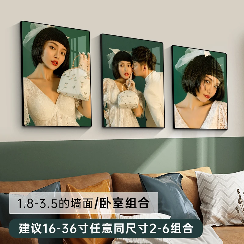 【7-36寸相框】洛克水晶定制照片自拍照写真照摆件婚纱照放大挂墙