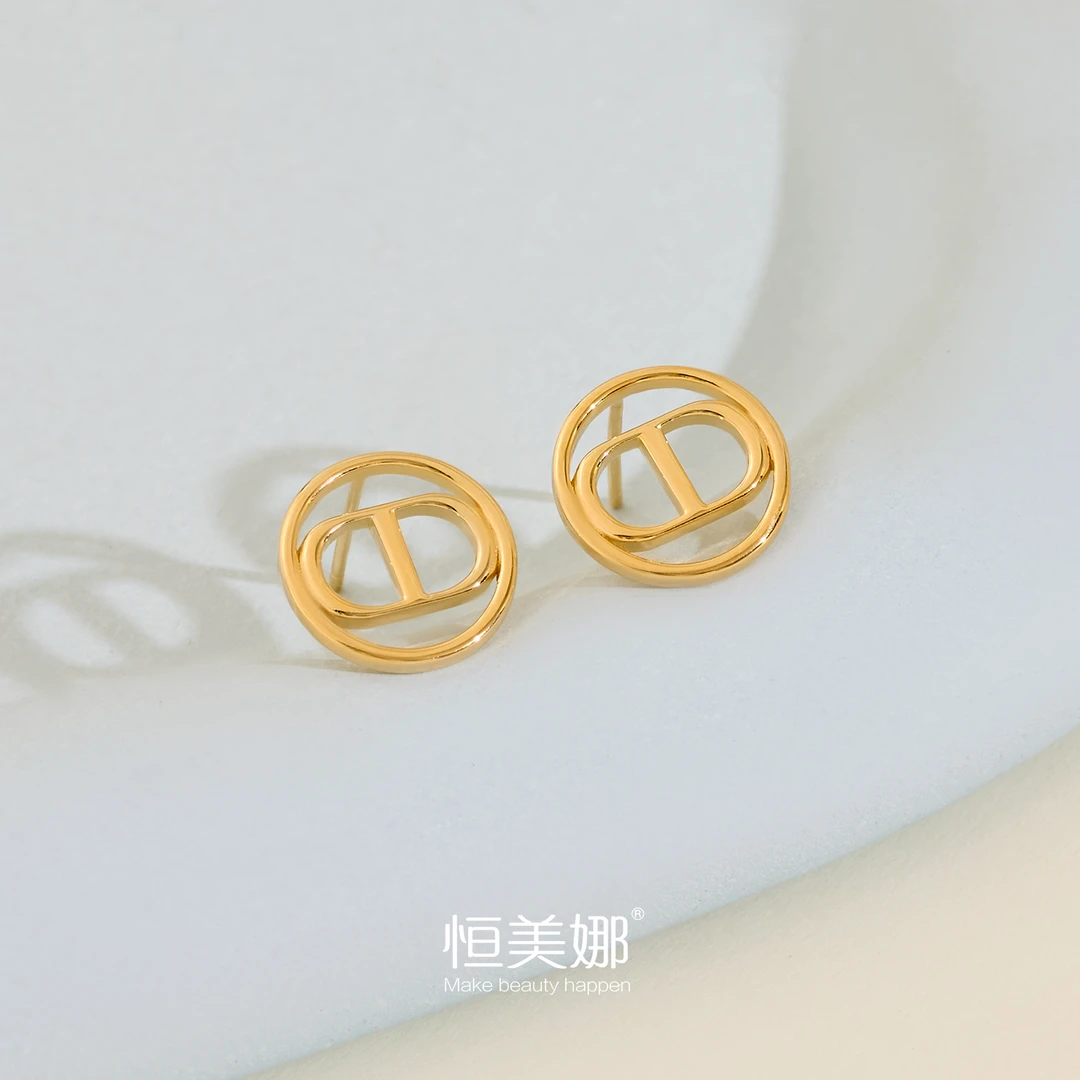 925银耳饰 猪鼻子耳钉气质轻奢时尚百搭小众简约